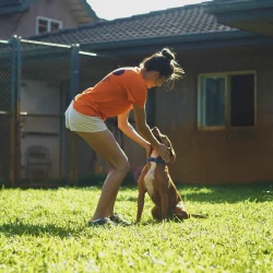 staff and dog at kauai humane society